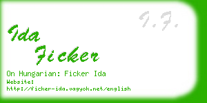 ida ficker business card